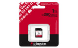 Kingston Technology 1TB Canvas React Plus SDXC UHS-II 280R/150W U3 V60 for Full HD/4K