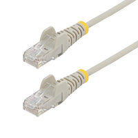 StarTech.com 15ft Gray Slim CAT6 Ethernet Cable, Snagless, 100W PoE, UTP, LSZH, 28AWG Pure Bare Copper Wire, Slim RJ45 Network Patch Cord w/Strain Reliefs, Individually Tested
