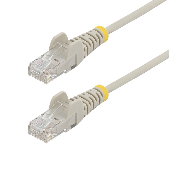 StarTech.com 9in Gray Slim CAT6 Ethernet Cable, Snagless, 100W PoE, UTP, LSZH, 28AWG Pure Bare Copper Wire, Slim RJ45 Network Patch Cord w/Strain Reliefs, Individually Tested