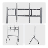 StarTech.com Easel-Style TV Cart for up to 100-inch and 220lb / 100kg Displays, Height Adjustable Rolling / Mobile Stand, 3" Lockable Wheels for Easy Transport