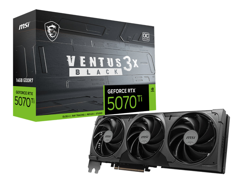 MSI GeForce RTX 5070 Ti 16G VENTUS 3X OC BLACK NVIDIA 16 GB GDDR7