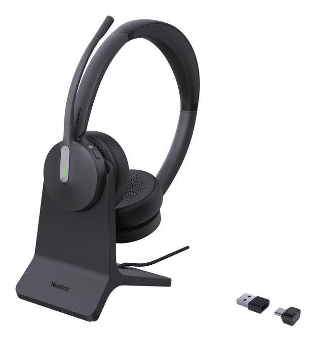 Yealink BH70 Dual with Stand USB-C/A Headset Wireless Head-band Office/Call center USB Type-A Bluetooth Charging stand Black