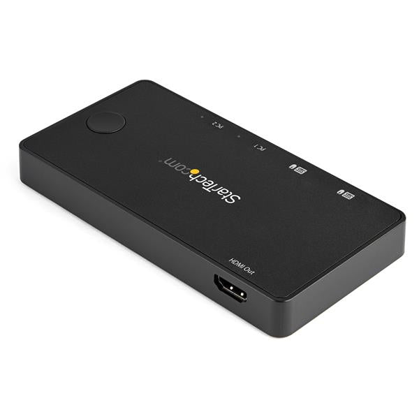 StarTech.com 2 Port USB C KVM Switch - 4K 60Hz HDMI - Compact Dual Port UHD USB Type C Desktop Mini KVM Switch with USB C Cables - Bus Powered - MacBook iPad Pro ThinkPad IdeaPad EliteBook - TAA