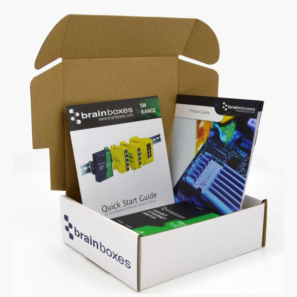 Brainboxes SW-015 network switch Unmanaged Gigabit Ethernet (10/100/1000) Black, Green