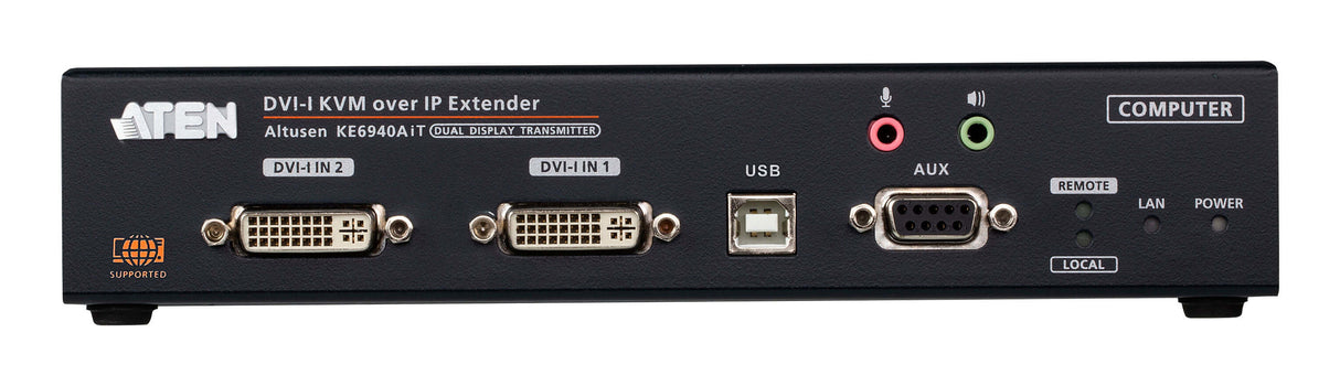 ATEN DVI-I Dual Display KVM over IP Transmitter with Internet Access