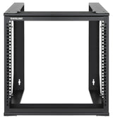 Intellinet 19" Wall Mount Open Frame Network Rack, 9U, Front-hinged Swing Frame Flat Pack, 2-Post, 17.7 in. Depth, Black RAL 9004