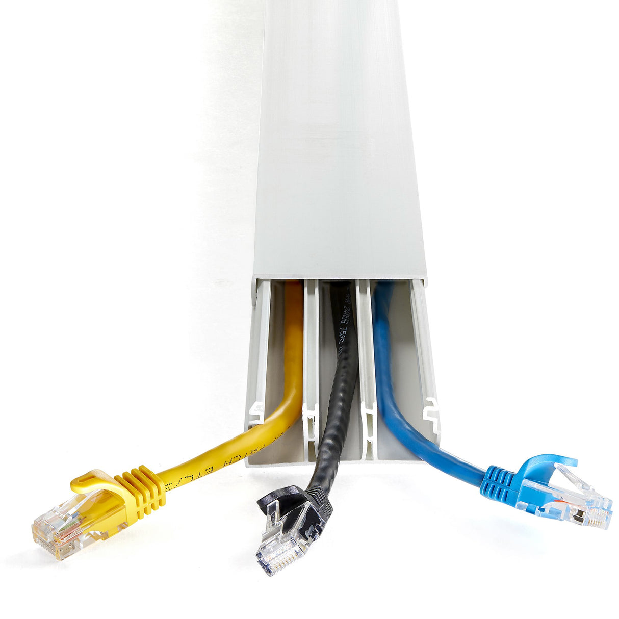 StarTech.com Solid Cable Management Raceway with Cover, 2"(50mm)W x 3/4"(20mm)H - 6.5ft(2m) length, 3 Compartment Network Cable Hider - Wire Duct System, Power Cord Concealer, UL Listed - TAA
