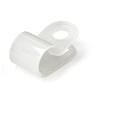 StarTech.com 100 Pack Screw Mount Cable Clamps - Medium 6.35mm Bundle Cable Fastener/Holder - R-Type Single Reusable Nylon Clip - Screw Down Ethernet Cord Management Clamp - UL/94V-2 Rated - TAA