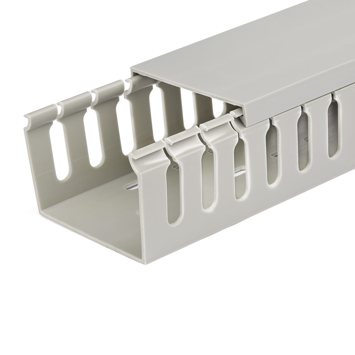 StarTech.com Open Slot Cable Management Raceway with Cover, 3"(75mm)W x 2"(50mm)H - 6.5ft(2m) length - 1/4"(8mm) Slots, PVC Network Cable Hider/Wall Wire Duct, Max 180 Cables, UL Listed - TAA