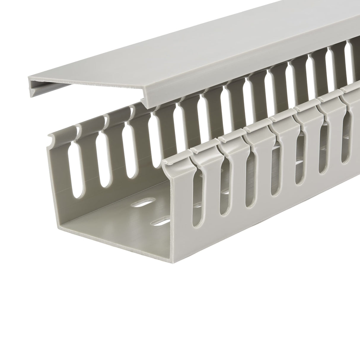 StarTech.com Open Slot Cable Management Raceway with Cover, 3"(75mm)W x 2"(50mm)H - 6.5ft(2m) length - 1/4"(8mm) Slots, PVC Network Cable Hider/Wall Wire Duct, Max 180 Cables, UL Listed - TAA