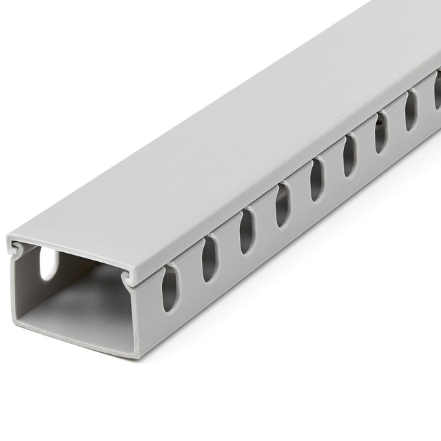 StarTech.com Open Slot Cable Management Raceway with Cover, 1-1/2"(38mm)W x 1"(25mm)H - 6.5ft(2m) length - 1/4"(8mm) Slots, PVC Network Cable Hider/Wall Wire Duct, Max 20 Cables, UL Listed - TAA
