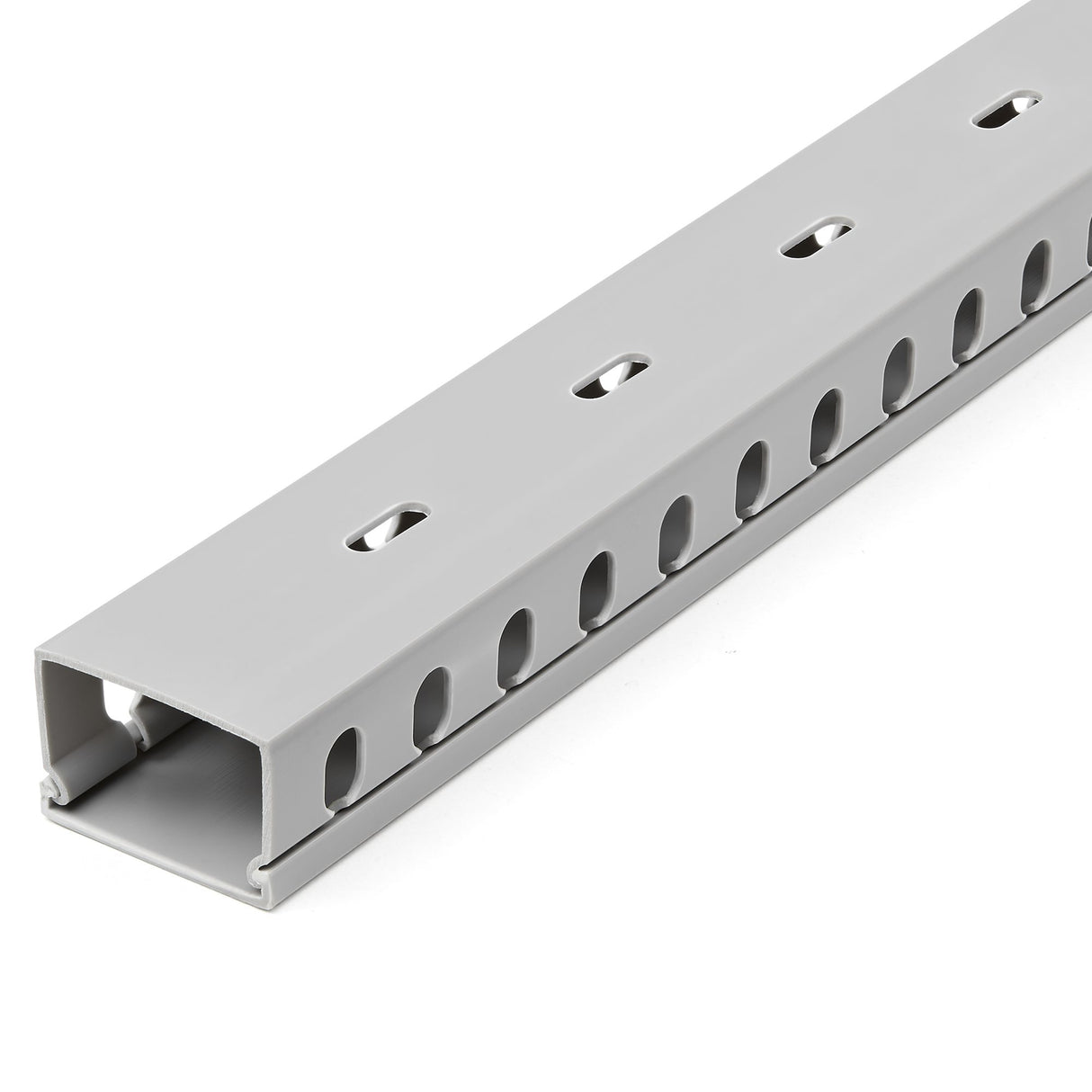 StarTech.com Open Slot Cable Management Raceway with Cover, 1-1/2"(38mm)W x 1"(25mm)H - 6.5ft(2m) length - 1/4"(8mm) Slots, PVC Network Cable Hider/Wall Wire Duct, Max 20 Cables, UL Listed - TAA