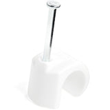 StarTech.com 100 Pack Extra Large Cable Clips with Nail - Reusable - Nail-in Clamps - Wire Holding Clips - Ethernet Cord/AV/Coax Cable Fasteners - Brick/Drywall Mounting Cable Tacks - White - TAA