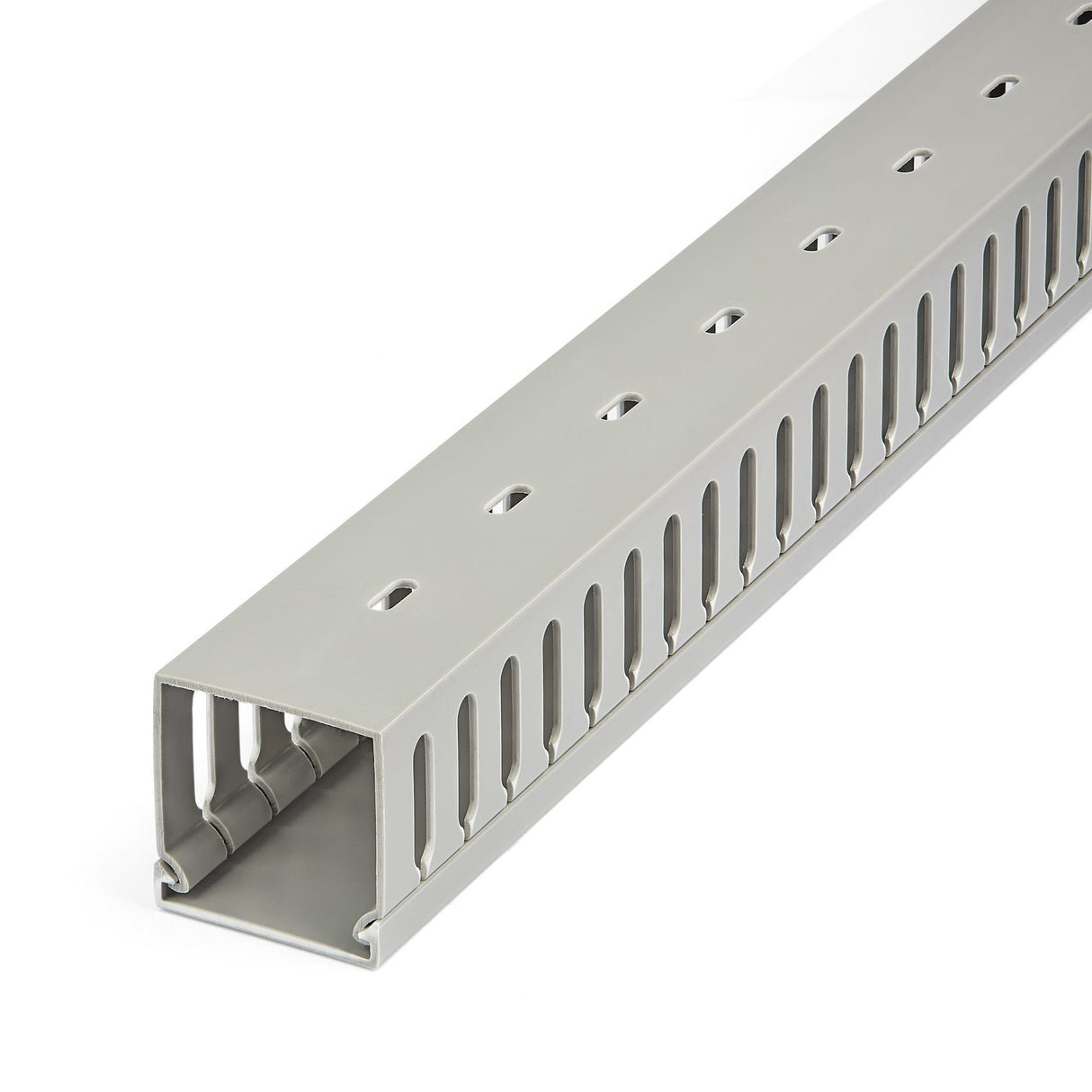 StarTech.com Open Slot Cable Management Raceway with Cover, 2"(50mm)W x 2"(50mm)H - 6.5ft(2m) length - 1/4"(8mm) Slots, PVC Network Cable Hider/Wall Wire Duct, Max 80 Cables, UL Listed - TAA