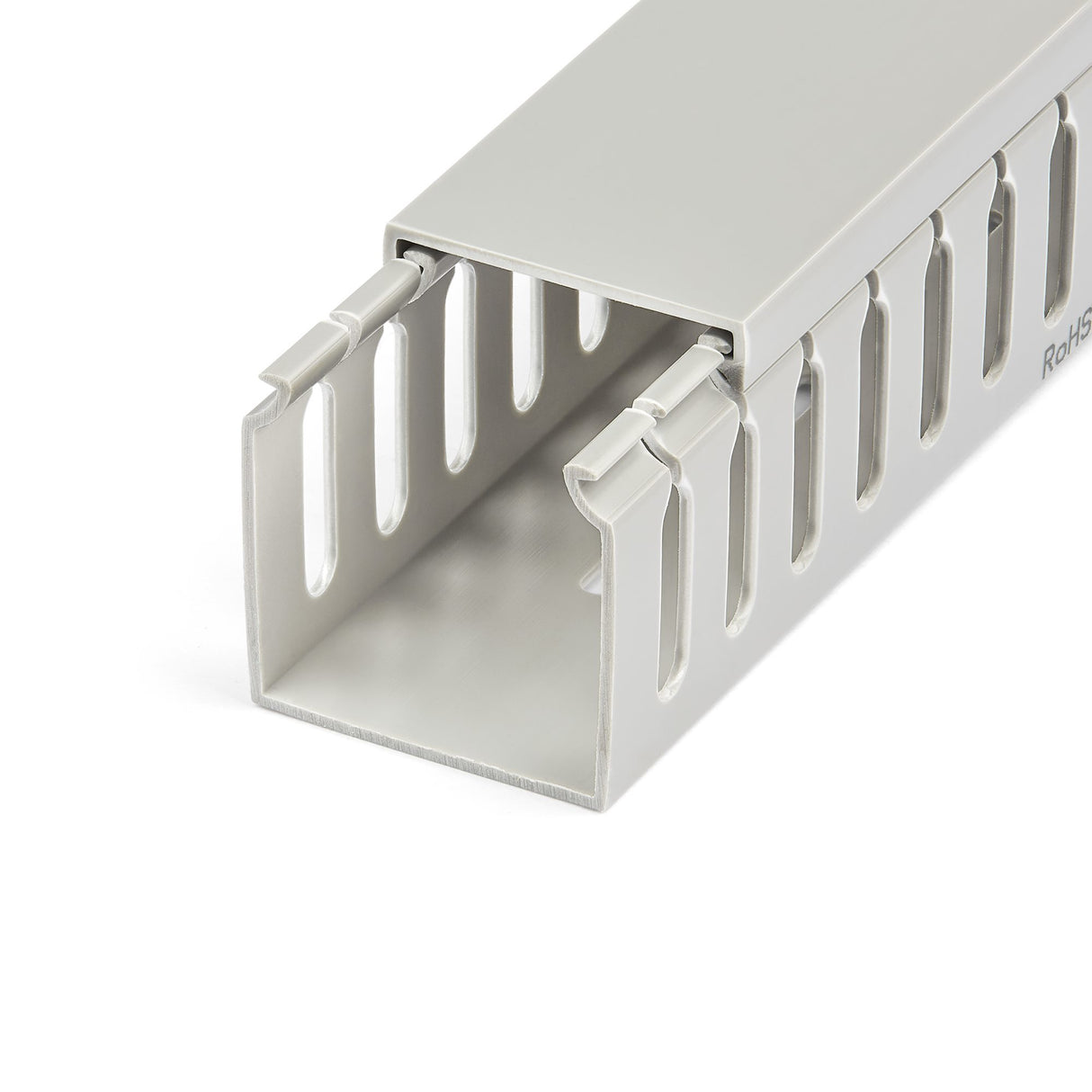 StarTech.com Open Slot Cable Management Raceway with Cover, 2"(50mm)W x 2"(50mm)H - 6.5ft(2m) length - 1/4"(8mm) Slots, PVC Network Cable Hider/Wall Wire Duct, Max 80 Cables, UL Listed - TAA