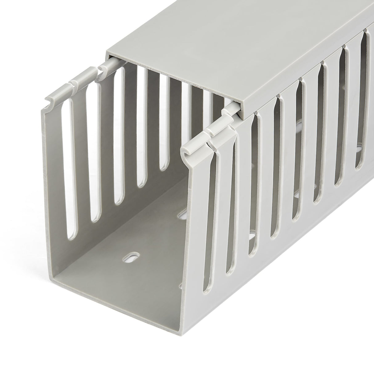 StarTech.com Open Slot Cable Management Raceway with Cover, 3"(75mm)W x 3-7/8"(10cm)H - 6.5ft(2m) length - 1/4"(8mm) Slots, PVC Network Cord Hider/Wall Wire Duct, Max 240 Cables, UL Listed - TAA