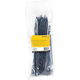 StarTech.com 10"(25cm) Cable Ties - 1/8"(4mm) wide, 2-5/8"(68mm) Bundle Diameter, 50lb(22kg) Tensile Strength, Nylon Self Locking Zip Ties w/ Curved Tip - 94V-2/UL Listed, 100 Pack - Black - TAA