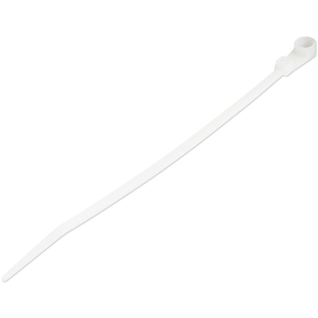 StarTech.com 6"(15cm) Cable Ties with Mounting Hole - 1/8"(3mm) wide, 1-1/2"(40mm) Bundle Dia. 40lb(18kg) Tensile Strength, Nylon 66 Self Locking Ties w/Screw Hole, UL Listed, 100 Pack - TAA