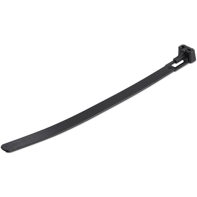 StarTech.com 6"(15cm) Reusable Cable Ties - 1/4"(7mm) wide, 1-3/8"(35mm) Bundle Dia. 50lb(22kg) Tensile Strength, Releasable Nylon Ties, Indoor/Outdoor, 94V-2/UL Listed, 100 Pack - Black - TAA