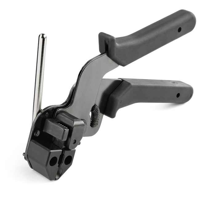 StarTech.com Metal Cable Tie Tool - Metal Zip Tie Tightener Tool - Stainless Steel Cable Tie Installation Gun - Tensioning & Cutting Zip Ties Tool - Tensioner & Cutter for Metal Tie Wrap - TAA