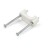 StarTech.com 100 Pack Cable Clips with Nails - Two Steel Nails - Reusable Nail-in Clamps - Brick/Drywall Cable Fasteners - Ethernet Cord/AV/Coax Cable - Mounting Cable Tacks - White - TAA