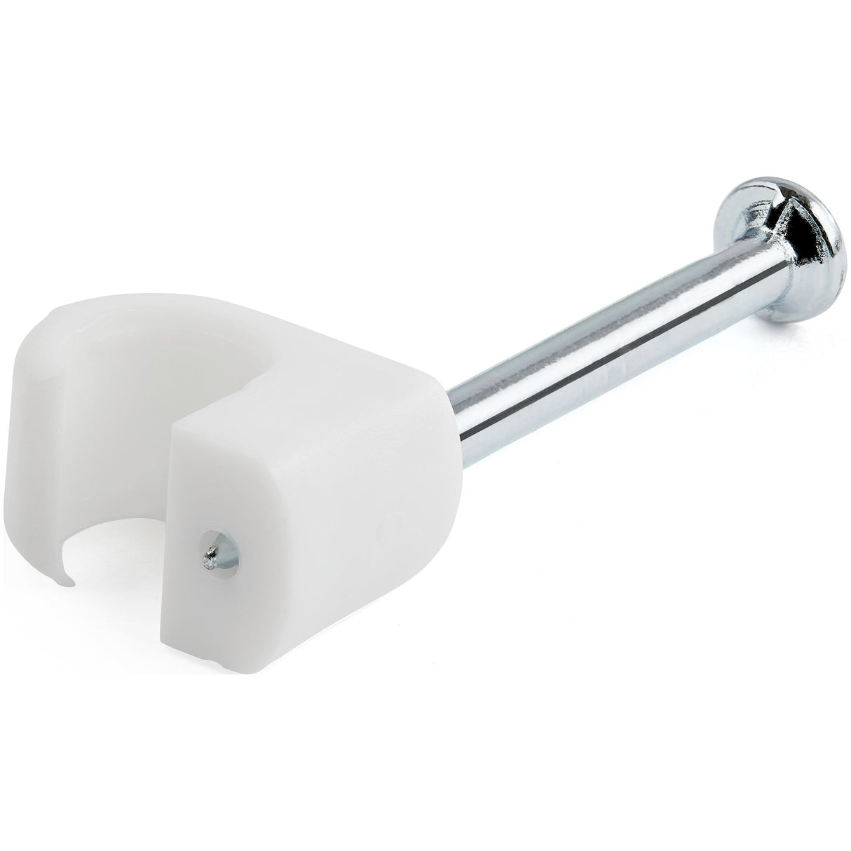 StarTech.com 100 Pack Medium Cable Clips with Nail - Reusable - Nail-in Clamps - Wire Holding Clips - Ethernet Cord/AV/Coax Cable Fasteners - Brick/Drywall Mounting Cable Tacks - White - TAA