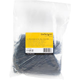 StarTech.com 4"(10cm) Cable Ties - 3/32"(2.5mm) wide, 7/8"(22mm) Bundle Diameter, 18lb(8kg) Tensile Strength, Nylon Self Locking Zip Ties with Curved Tip - 94V-2/UL Listed, 1000 Pack - Black - TAA