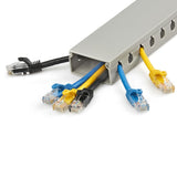 StarTech.com Open Slot Cable Management Raceway with Cover, 2"(50mm)W x 1"(25mm)H - 6.5ft(2m) length - 1/4"(8mm) Slots, PVC Network Cable Hider/Wall Wire Duct, Max 25 Cables, UL Listed - TAA