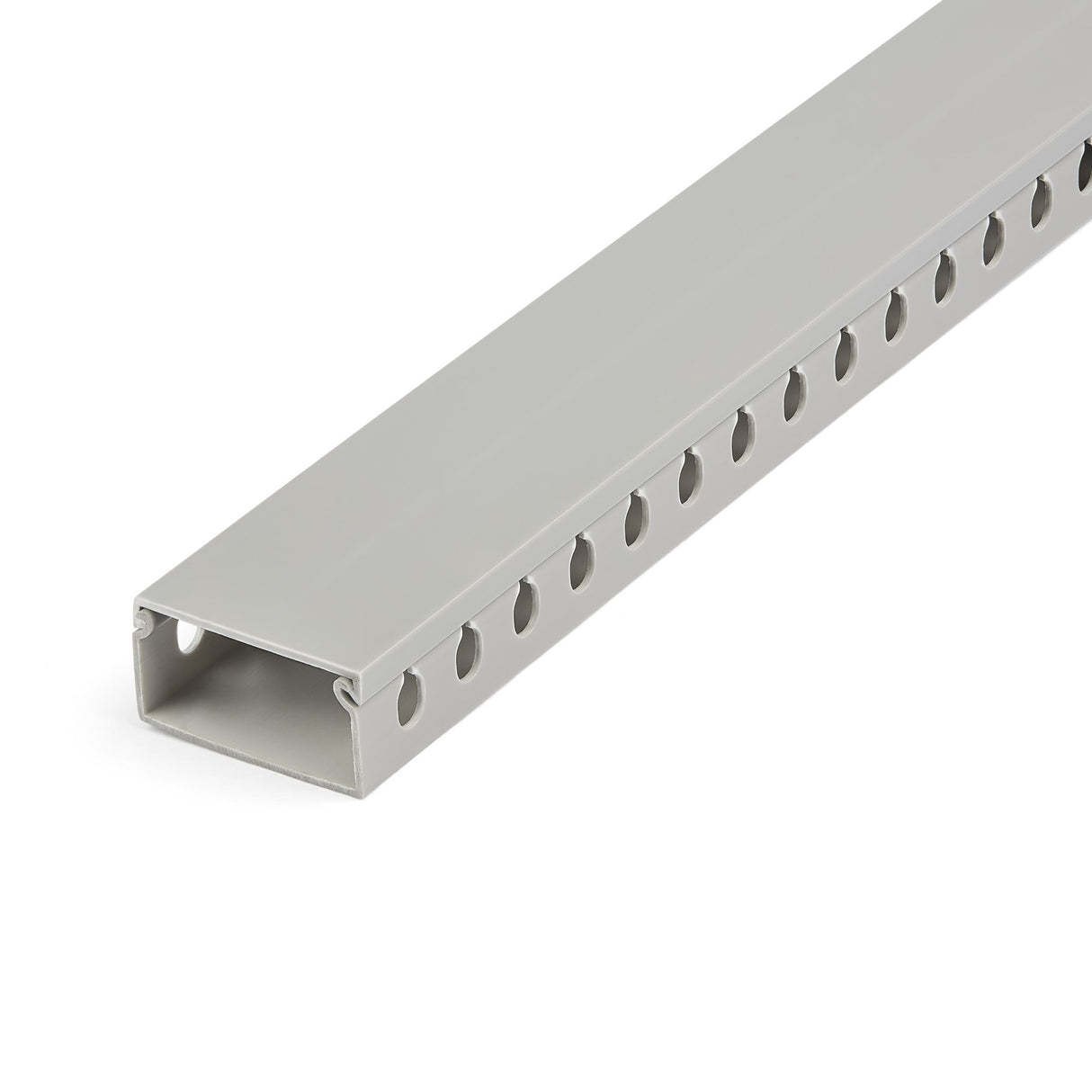 StarTech.com Open Slot Cable Management Raceway with Cover, 2"(50mm)W x 1"(25mm)H - 6.5ft(2m) length - 1/4"(8mm) Slots, PVC Network Cable Hider/Wall Wire Duct, Max 25 Cables, UL Listed - TAA