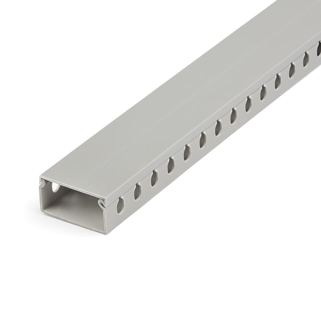 StarTech.com Open Slot Cable Management Raceway with Cover, 2"(50mm)W x 1"(25mm)H - 6.5ft(2m) length - 1/4"(8mm) Slots, PVC Network Cable Hider/Wall Wire Duct, Max 25 Cables, UL Listed - TAA