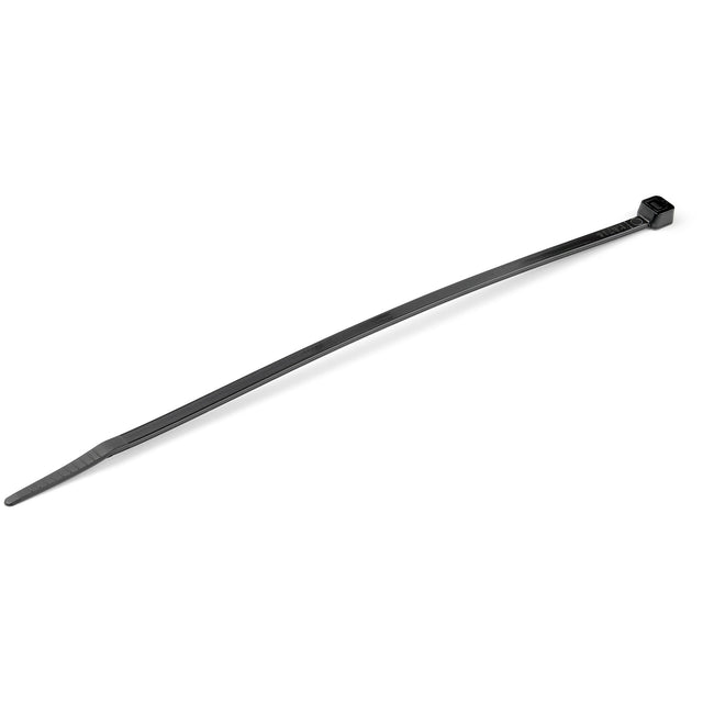 StarTech.com 8"(20cm) Cable Ties - 1/8"(4mm) wide, 2-1/8"(55mm) Bundle Diameter, 50lb(22kg) Tensile Strength, Nylon Self Locking Zip Ties with Curved Tip - 94V-2/UL Listed, 100 Pack - Black - TAA