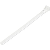 StarTech.com 6"(15cm) Reusable Cable Ties - 1/4"(7mm) wide, 1-3/8"(35mm) Bundle Dia. 50lb(22kg) Tensile Strength, Releasable Nylon Ties, Indoor/Outdoor, 94V-2/UL Listed, 100 Pack - White - TAA