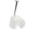 StarTech.com 100 Pack Large Cable Clips with Nail - Reusable - Nail-in Clamps - Wire Holding Clips - Ethernet Cord/AV/Coax Cable Fasteners - Brick/Drywall Mounting Cable Tacks - White - TAA