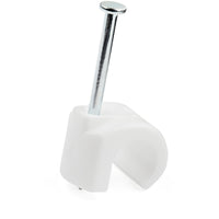StarTech.com 100 Pack Large Cable Clips with Nail - Reusable - Nail-in Clamps - Wire Holding Clips - Ethernet Cord/AV/Coax Cable Fasteners - Brick/Drywall Mounting Cable Tacks - White - TAA
