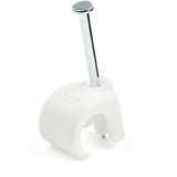 StarTech.com 100 Pack Large Cable Clips with Nail - Reusable - Nail-in Clamps - Wire Holding Clips - Ethernet Cord/AV/Coax Cable Fasteners - Brick/Drywall Mounting Cable Tacks - White - TAA