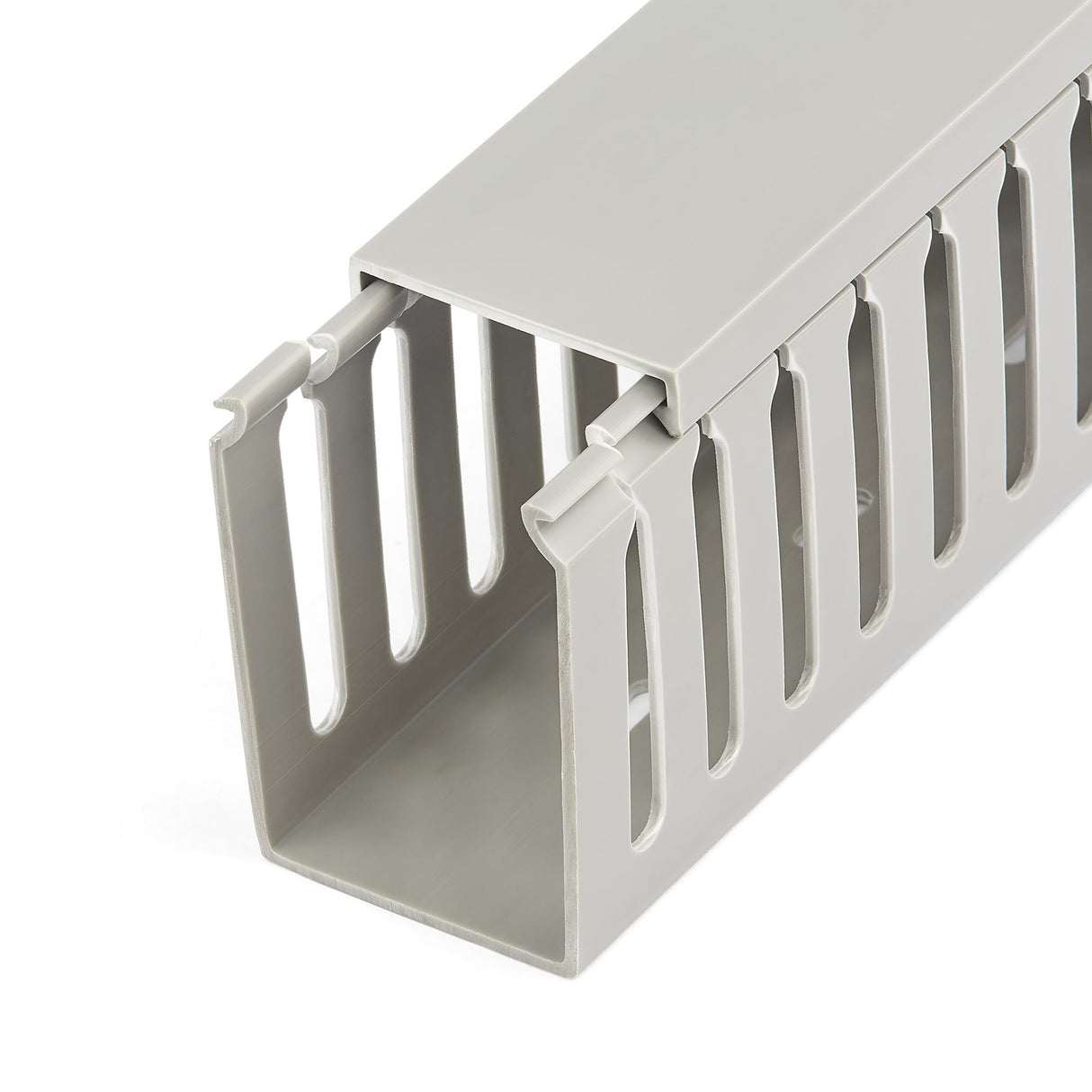 StarTech.com Open Slot Cable Management Raceway with Cover, 2"(50mm)W x 3"(75mm)H - 6.5ft(2m) length - 1/4"(8mm) Slots, PVC Network Cable Hider/Wall Wire Duct, Max 180 Cables, UL Listed - TAA