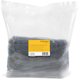StarTech.com 10"(25cm) Cable Ties - 1/8"(4mm) wide, 2-5/8"(68mm) Bundle Diameter, 50lb(22kg) Tensile Strength, Nylon Self Locking Zip Ties w/Curved Tip, 94V-2/UL Listed, 1000 Pack - Black - TAA