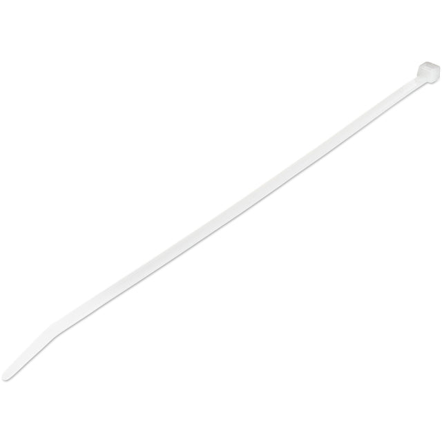StarTech.com 10"(25cm) Cable Ties - 1/8"(4mm) wide, 2-5/8"(68mm) Bundle Diameter, 50lb(22kg) Tensile Strength, Nylon Self Locking Zip Ties w/Curved Tip, 94V-2/UL Listed, 1000 Pack - White - TAA