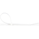 StarTech.com 10"(25cm) Cable Ties - 1/8"(4mm) wide, 2-5/8"(68mm) Bundle Diameter, 50lb(22kg) Tensile Strength, Nylon Self Locking Zip Ties w/Curved Tip, 94V-2/UL Listed, 1000 Pack - White - TAA