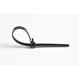 StarTech.com 5"(12cm) Reusable Cable Ties - 1/4"(7mm) wide, 1-1/8"(30mm) Bundle Dia. 50lb(22kg) Tensile Strength, Releasable Nylon Ties, Indoor/Outdoor, 94V-2/UL Listed, 100 Pack - Black - TAA