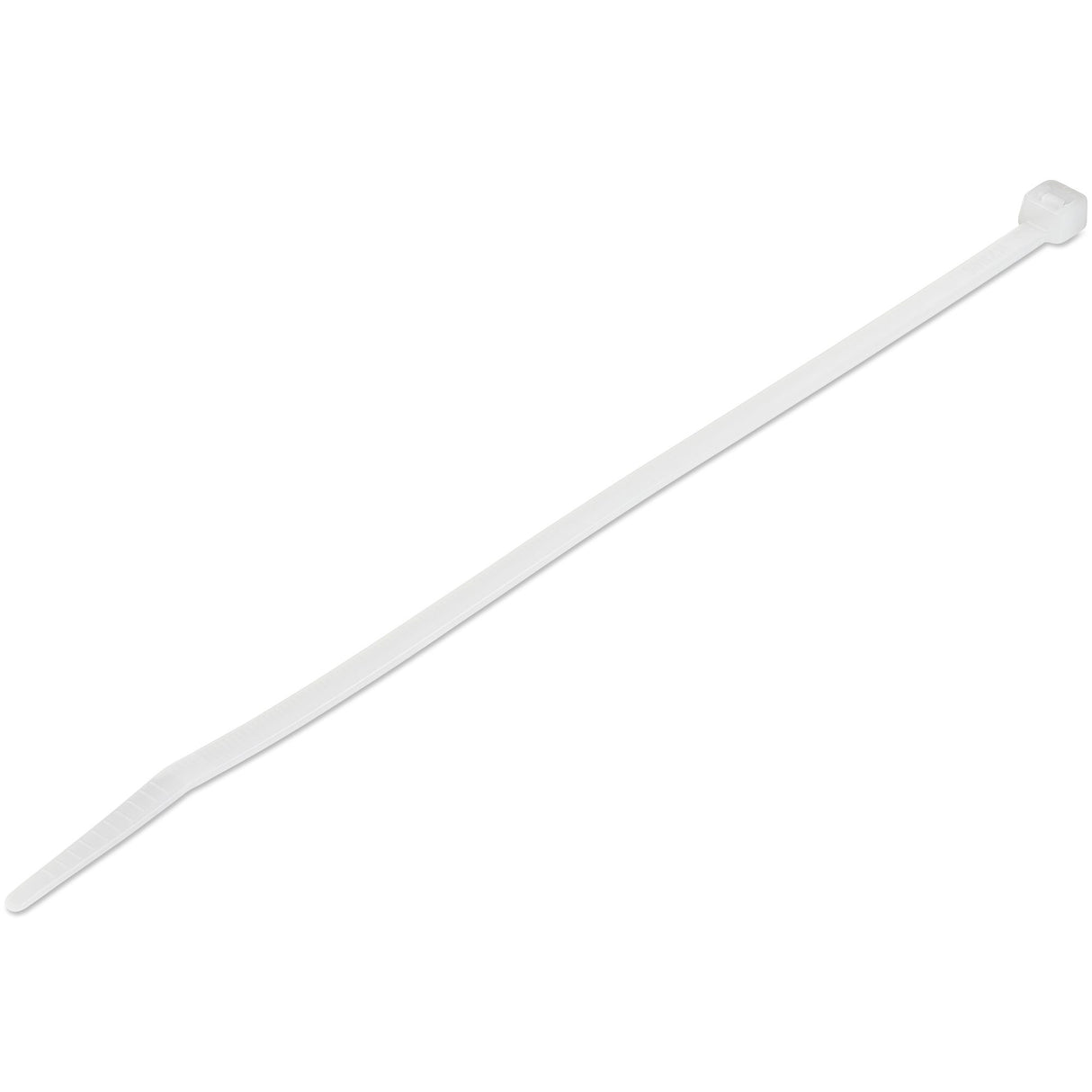 StarTech.com 8"(20cm) Cable Ties - 1/8"(4mm) wide, 2-1/8"(55mm) Bundle Diameter, 50lb(22kg) Tensile Strength, Nylon Self Locking Zip Ties w/ Curved Tip - 94V-2/UL Listed, 1000 Pack - White - TAA