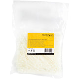 StarTech.com 4"(10cm) Cable Ties - 1/16"(2mm) wide, 7/8"(22mm) Bundle Diameter, 18lb(8kg) Tensile Strength, Nylon Self Locking Zip Ties with Curved Tip - 94V-2/UL Listed, 1000 Pack - White - TAA