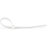 StarTech.com 4"(10cm) Cable Ties - 1/16"(2mm) wide, 7/8"(22mm) Bundle Diameter, 18lb(8kg) Tensile Strength, Nylon Self Locking Zip Ties with Curved Tip - 94V-2/UL Listed, 100 Pack - White - TAA