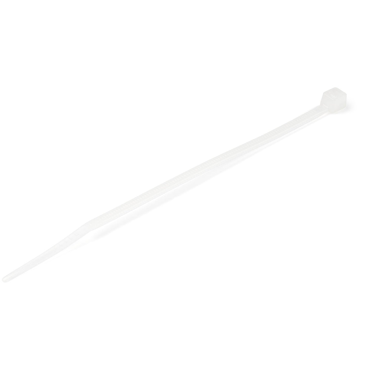StarTech.com 4"(10cm) Cable Ties - 1/16"(2mm) wide, 7/8"(22mm) Bundle Diameter, 18lb(8kg) Tensile Strength, Nylon Self Locking Zip Ties with Curved Tip - 94V-2/UL Listed, 100 Pack - White - TAA
