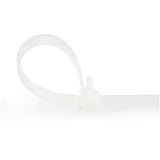 StarTech.com 10"(25cm) Reusable Cable Ties - 1/4"(7mm) wide, 2-1/2"(65mm) Bundle Dia. 50lb(22kg) Tensile Strength, Releasable Nylon Ties, Indoor/Outdoor, 94V-2/UL Listed, 100 Pack - White - TAA