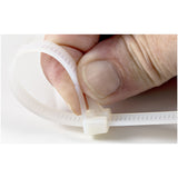 StarTech.com 6"(15cm) Reusable Cable Ties - 1/4"(7mm) wide, 1-3/8"(35mm) Bundle Dia. 50lb(22kg) Tensile Strength, Releasable Nylon Ties, Indoor/Outdoor, 94V-2/UL Listed, 100 Pack - White - TAA