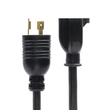 StarTech.com 6in (15cm) Heavy Duty Power Cord, NEMA L5-20P to NEMA 5-20R, Black Adapter Cord, 20A 125V, 12AWG, Heavy Gauge Plug Converter Cable, TAA Compliant, UL Listed