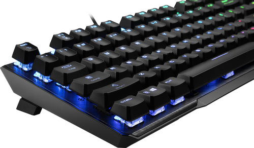 MSI UK VIGOR GK50 ELITE Mechanical Gaming Keyboard 'UK-Layout, KAILH Box-White Switches, Per Key RGB Light LED Backlit, Tactile, Floating Key Design, Water Resistant, Center'