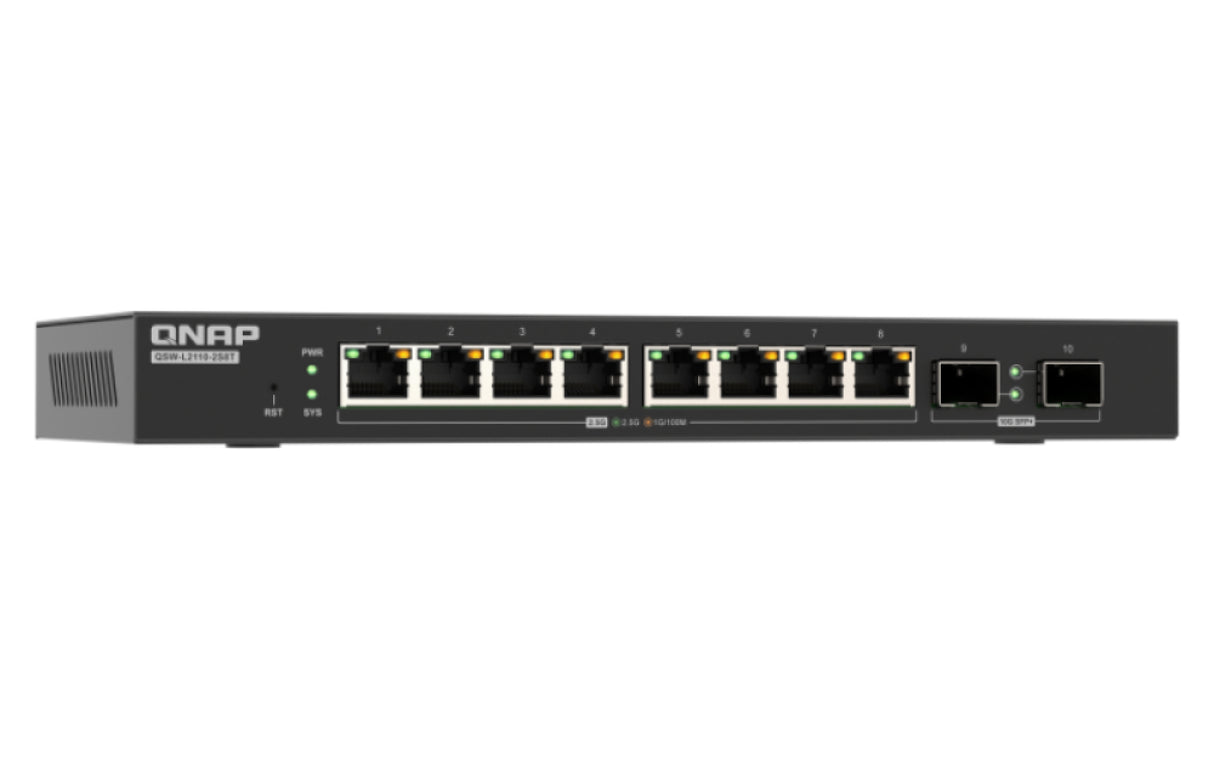 QNAP QSW-L2110-2S8T network switch Managed Desktop Black