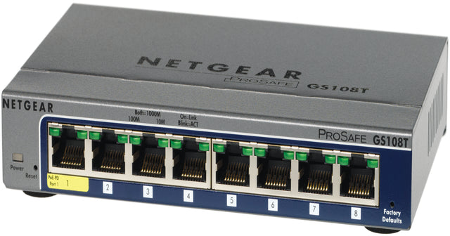 NETGEAR GS108T Managed Power over Ethernet (PoE)
